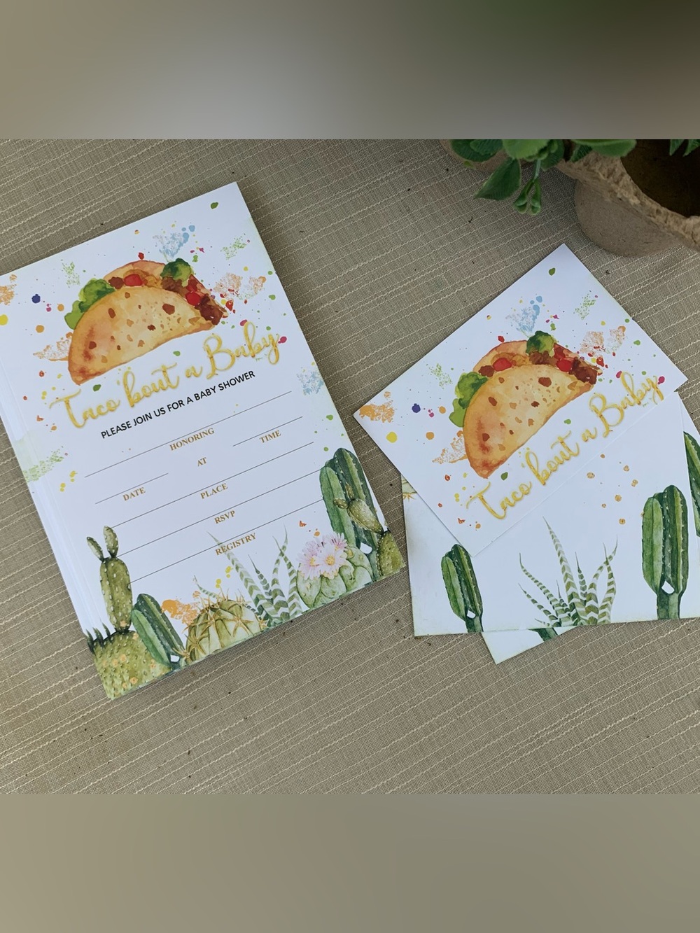 Lot of Baby Shower Decorations! Taco Bout a Baby and Succulent Themed - Picture 5 of 12